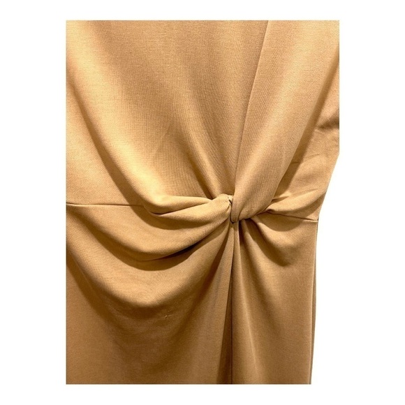 HALOGEN Twist Front Sheath Dress Camel Size XS - Picture 4 of 7